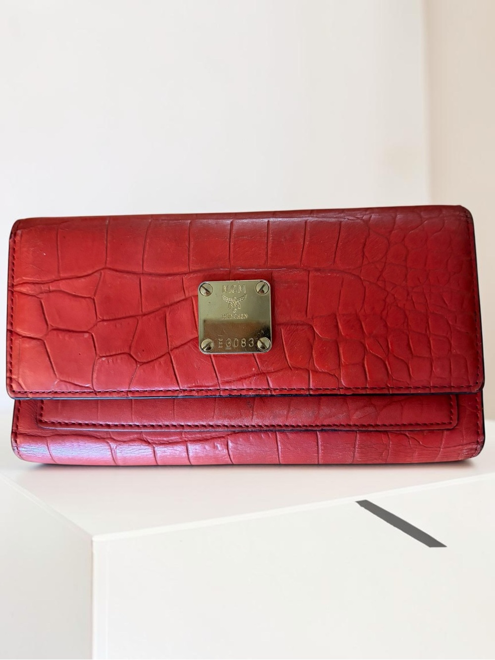 MCM Red Women's Clutch Wristlet